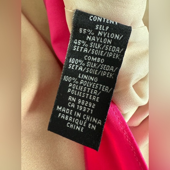 Tibi Pink Striped Scoop Neck Tank Top Size 10 Silk Nylon NWT $198 - Picture 7 of 10